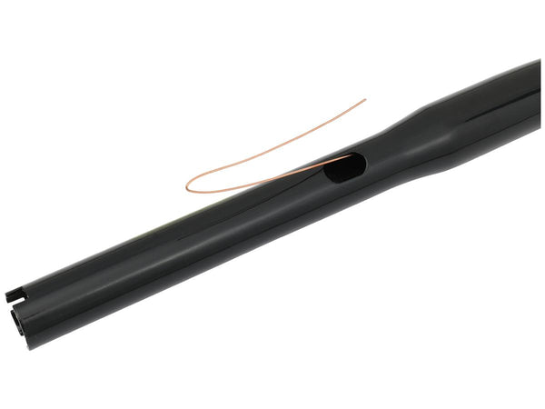 8 Straight-Up T-Bar Handlebar Non-Dimpled 4-Hole Black Powder Coated 1 1/4" Throttle By Wire Throttle Cables