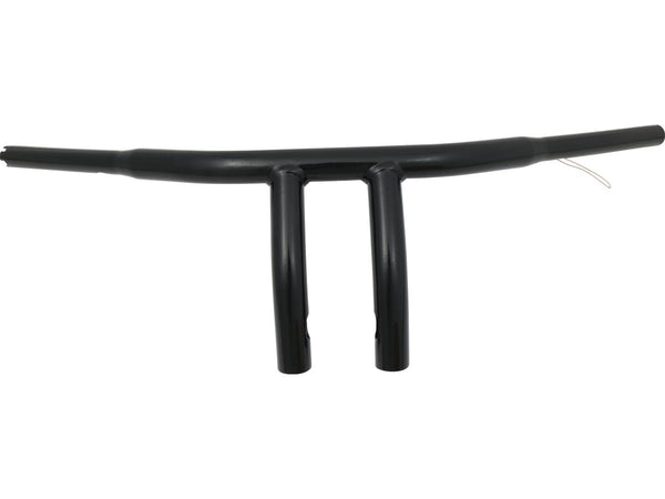 8 T-Bar Handlebar Non-Dimpled 4-Hole Black Powder Coated 1 1/4" Throttle By Wire Throttle Cables