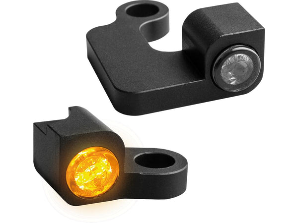NANO Series LED Turn Signals Black Anodized Smoke LED XL 2004-2013 Sportster