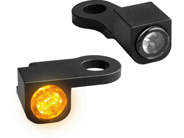 NANO Series LED Turn Signals Black Anodized Smoke LED XL 2014-2022 Sportster