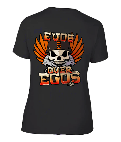H&C Custom Ladies Evos over Egos t-shirt (black)