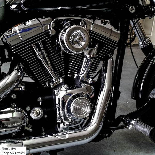 TC Bros Chrome Louvered Air Cleaner for HD CV Carbs & EFI