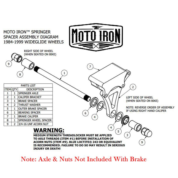 Springer Front End Brake Caliper Kit Chrome/Black