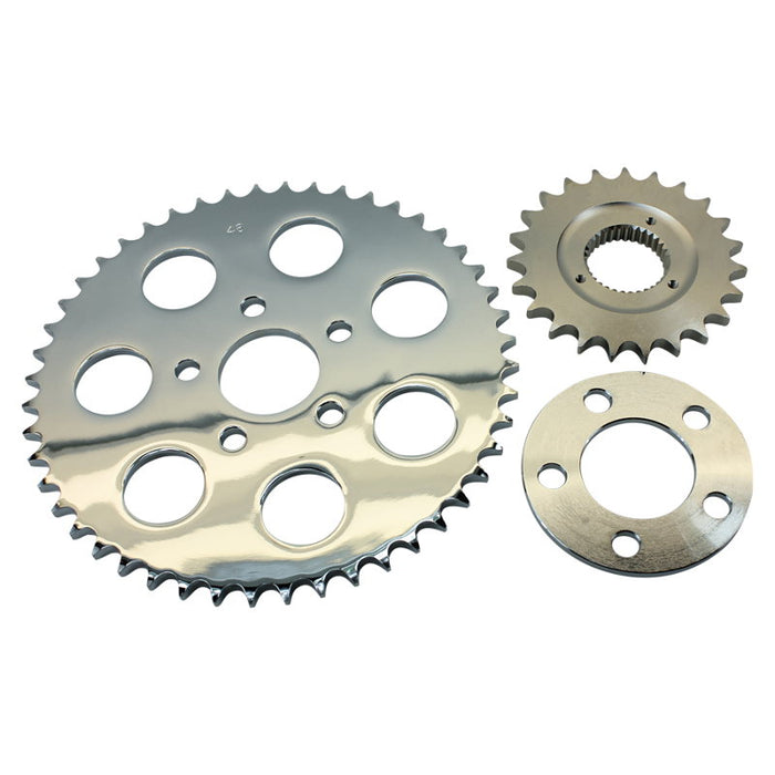 TC Bros Belt to Chain Conversion kit fits 1991 - 1994 XL Sportster Models (Chrome Sprocket)