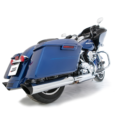 TAB Performance 4" B.A.M. Stick Slip-On Mufflers 1995-2016 Touring and 2009-Up Trikes | Chrome