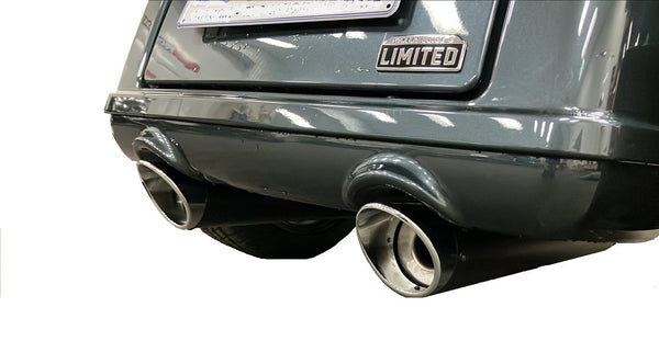 TAB Performance 4-inch black B.A.M. Stick mufflers for European-specification HDI trikes
