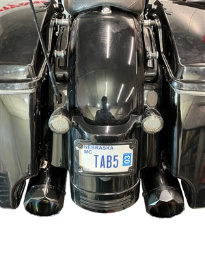 TAB Performance 50 Cal (5") Slip-On Mufflers, Midnight Chrome for Harley Touring