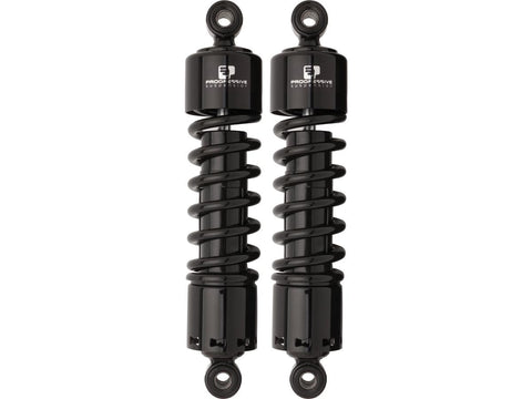 Progressive 412 Series 11.5" Shocks Standard Duty Black for for '79-'03 Sportster, '77-'78 XLCR, '85-'05 Touring, '85-'94 FX Model, '80-'84 FLT, '81-'84 FLTC, '82-'84 FXR, FXRS and '83-'84 FXRT