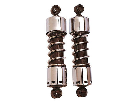 Progressive 412 Series 13" Shocks Standard Duty Chrome for '79-'03 Sportster, '77-'78 XLCR, '85-'05 Touring, '85-'94 FX, '80-'84 FLT, '81-'84 FLTC, '82-'84 FXR, FXRS and '83-'84 FXRT