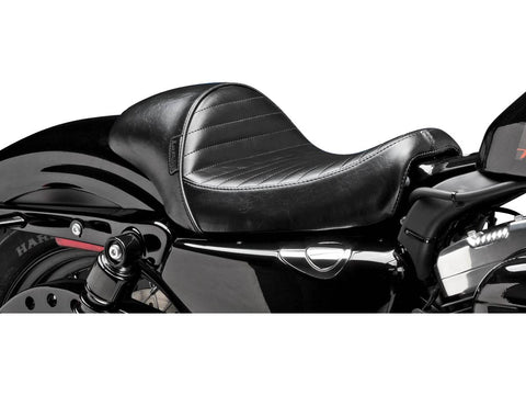 Le Pera Stubs Cafe Pleated Stitch Seat Black Vinyl