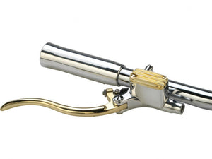 Kustom Tech Deluxe Brake Master Cylinder Kit Brass Polished Lever and Master Cylinder Cover Aluminium Polished 12 mm for 1" bars