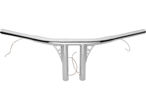 8 Straight-Up T-Bar Handlebar Non-Dimpled 4-Hole Chrome 1 1/4" Throttle By Wire Throttle Cables