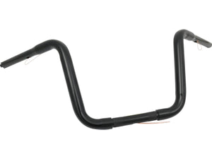 11 Standard Ape Hanger Handlebar Non-Dimpled 3-Hole Black Powder Coated 1 1/4" Throttle By Wire Throttle Cables