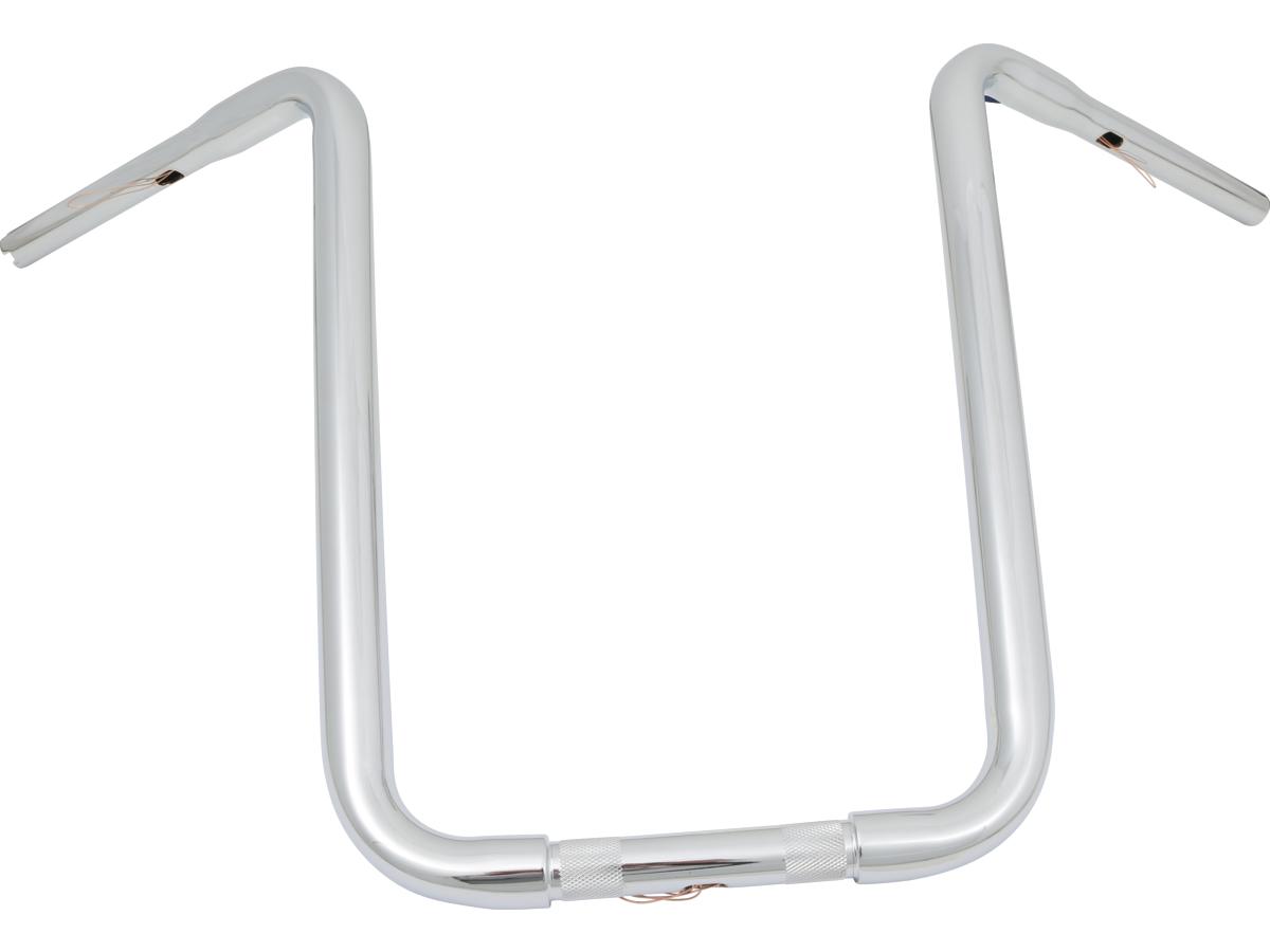 19 Standard Ape Hanger Handlebar Non-Dimpled 3-Hole Chrome 1 1/4" Throttle By Wire Throttle Cables