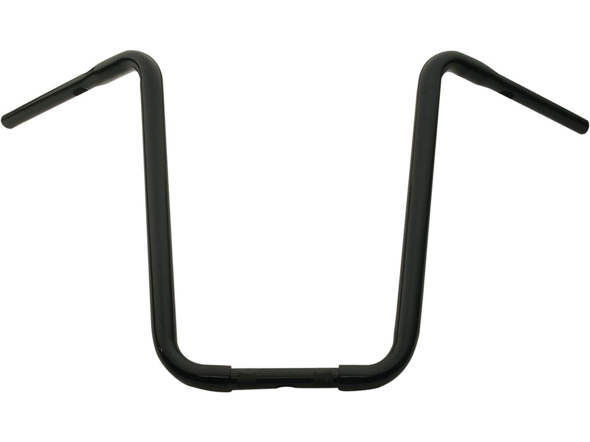 19 Standard Ape Hanger Handlebar Non-Dimpled 3-Hole Black Powder Coated 1 1/4" Throttle By Wire Throttle Cables
