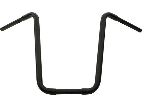 19 Standard Ape Hanger Handlebar Non-Dimpled 3-Hole Black Powder Coated 1 1/4" Throttle By Wire Throttle Cables
