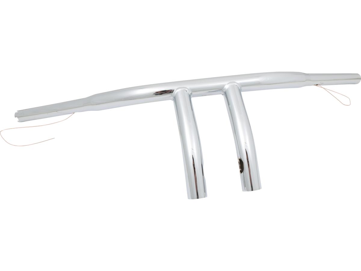 8 T-Bar Handlebar Non-Dimpled 4-Hole Chrome 1 1/4" Throttle By Wire Throttle Cables