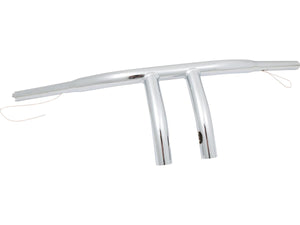8 T-Bar Handlebar Non-Dimpled 4-Hole Chrome 1 1/4" Throttle By Wire Throttle Cables