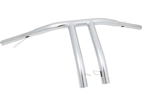 12 T-Bar Handlebar Non-Dimpled 4-Hole Chrome 1 1/4" Throttle By Wire Throttle Cables