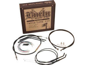 12" Apehanger Cable Kit Black Vinyl Non-ABS Single Disc - 04-06 Sportster