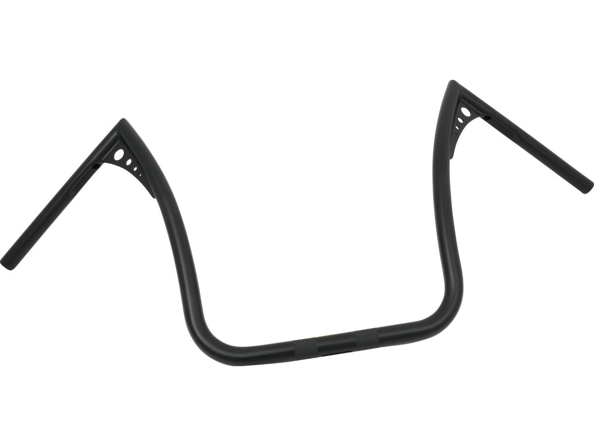 15 Bonanza II Wide Handlebar Dimpled 3-Hole Black Powder Coated 1" Throttle Cables