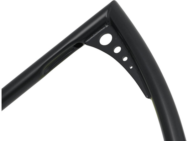 15 Bonanza II Wide Handlebar Dimpled 3-Hole Black Powder Coated 1" Throttle Cables