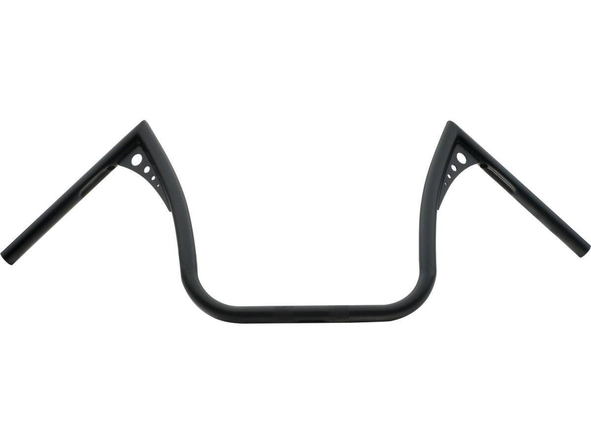 13 Bonanza II Wide Handlebar Dimpled 3-Hole Black Powder Coated 1" Throttle Cables