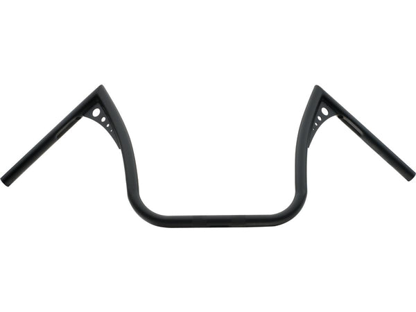13 Bonanza II Wide Handlebar Dimpled 3-Hole Black Powder Coated 1" Throttle Cables