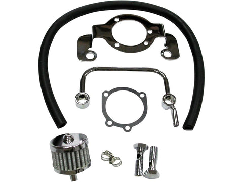 Breather Kit with Mounting Bracket Chrome 07-20 Sportster