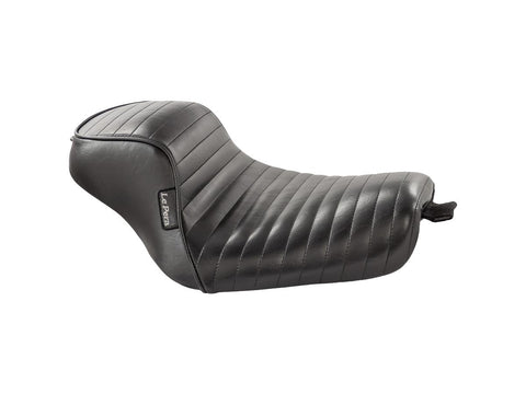 Le Pera Sprocket Pleated Stitch Seat Black Vinyl