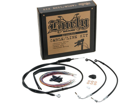 14" Apehanger Cable Kit Black Vinyl ABS Single Disc - 14-20 Sportster