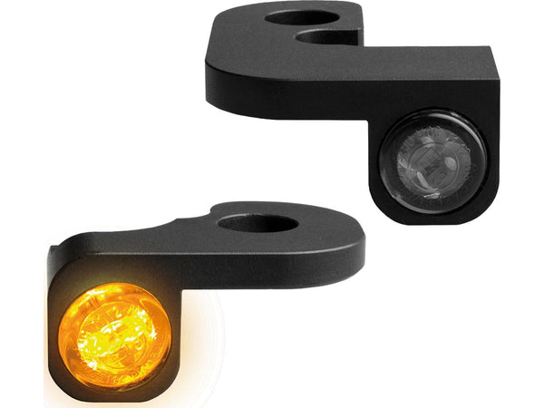 NANO Series LED Turn Signals Black Anodized Smoke LED XL 1990-2003 Sportster