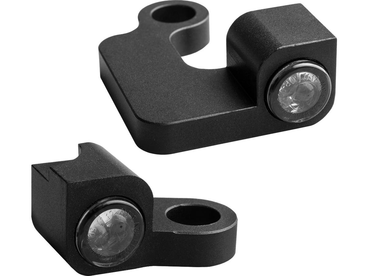 NANO Series LED Turn Signals Black Anodized Smoke LED XL 2004-2013 Sportster