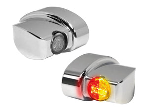 HeinzBikes NANO Series Winglets 3in1 LED Turn Signals/Taillight/Brake Light Chrome Smoke LED