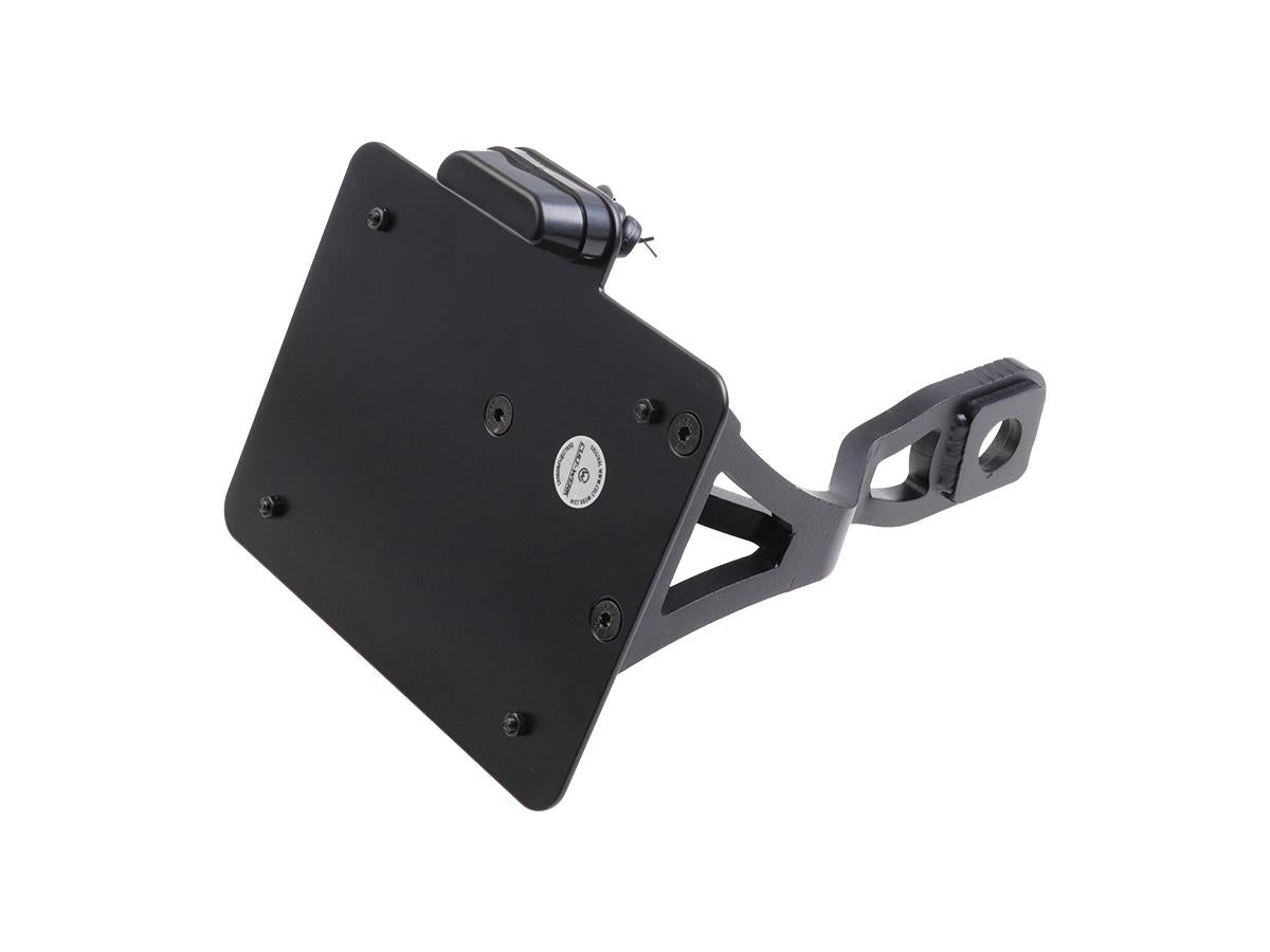 Cult-Werk Sidemount License Plate Bracket Kit suitable for 180 x 140 mm plate - Black Powder Coated for '15-'24 Scout