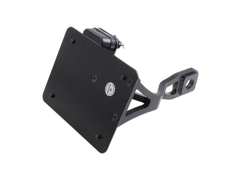 Cult-Werk Sidemount License Plate Bracket Kit suitable for 180 x 140 mm plate - Black Powder Coated for '15-'24 Scout