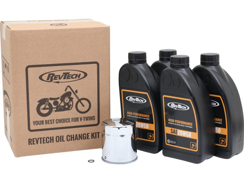 High Performance 4 Litre SAE20W50 Engine Oil Change Kit Chrome Oil Filter