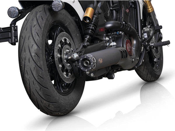 V-Performance Single Slip-On Muffler Set Black Cut Rebel End Cap, Euro 5+ Black Ceramic Coated for '25 Scout Classic, '25 Scout Bobber, '25 Sport Scout, '25 Super Scout, '25 101 Scout
