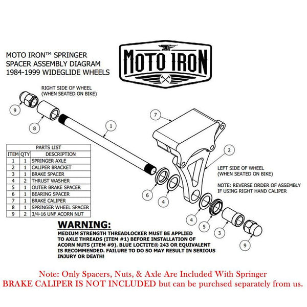 Moto Iron Springer Front End Stock Length - Chrome