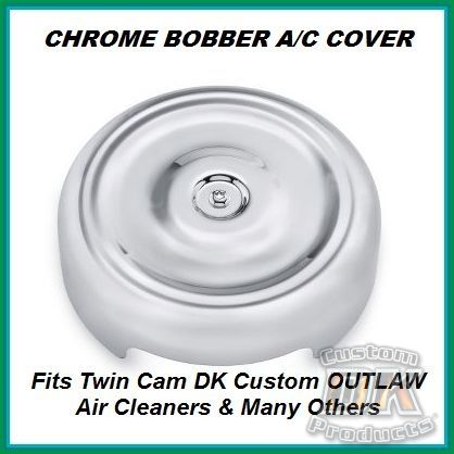 DK Custom Chrome Bobber Cover for Outlaw Air Cleaner