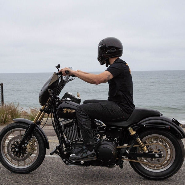 TC Bros belt-to-chain conversion installed on a Harley-Davidson Dyna
