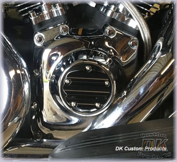 DK Custom Black Finned Points Cover for Evo Sportster, Twin Cam and Milwaukee-Eight