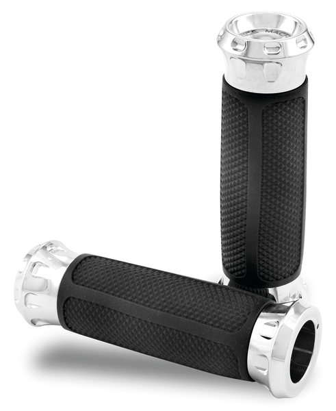 Performance Machine Grips Overdrive Grip Sets For Single/Dual Cable Applications, Chrome