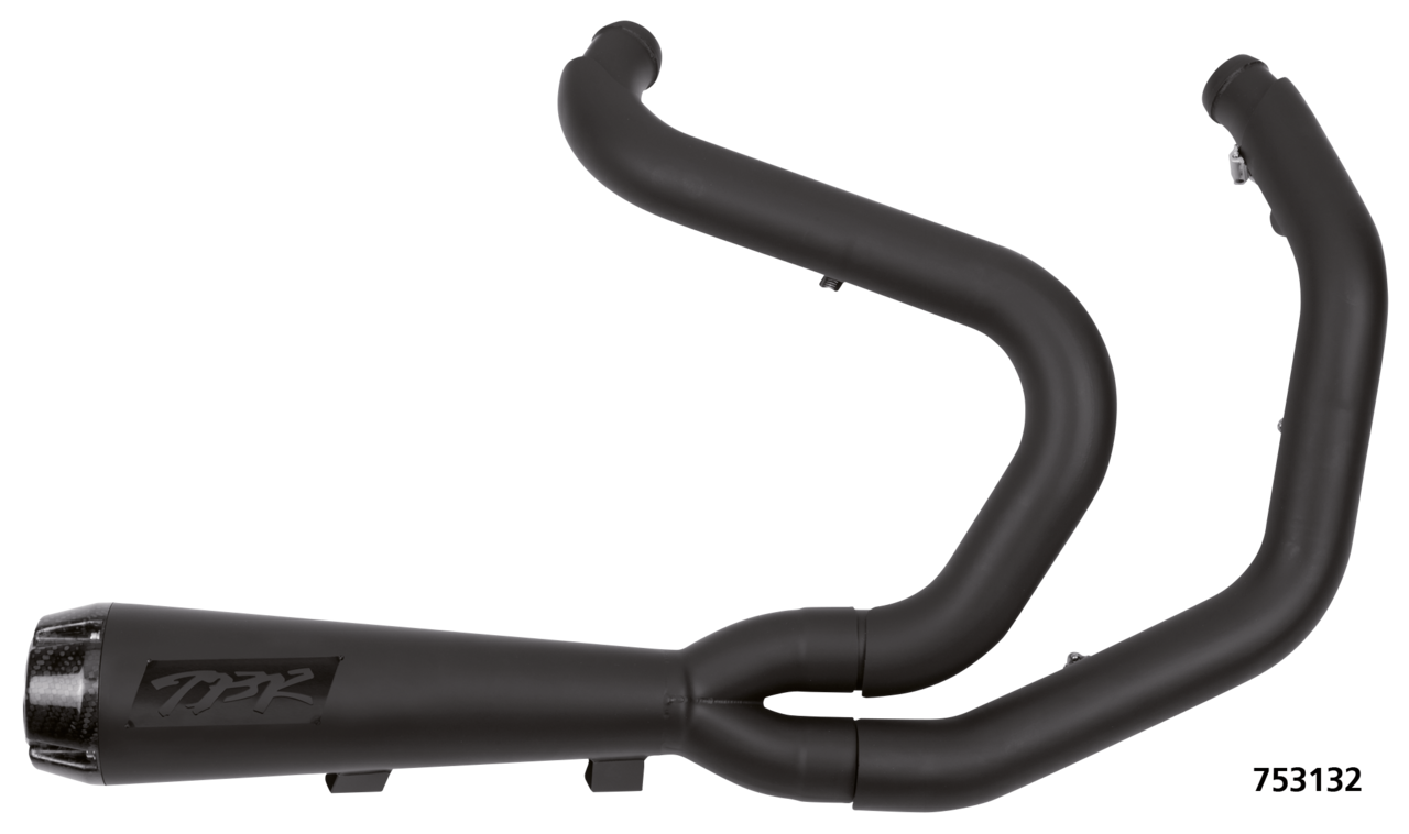 Two Brothers Racing Comp-S 2-Into-1 Exhaust Systems Fits All XL Sportster 2004-2013, Ceramic Black Coated, With Carbon Fibre End Cap