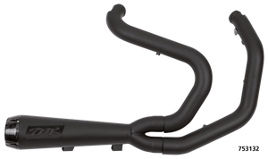 Two Brothers Racing Comp-S 2-Into-1 Exhaust Systems Fits All XL Sportster 2004-2013, Ceramic Black Coated, With Carbon Fibre End Cap