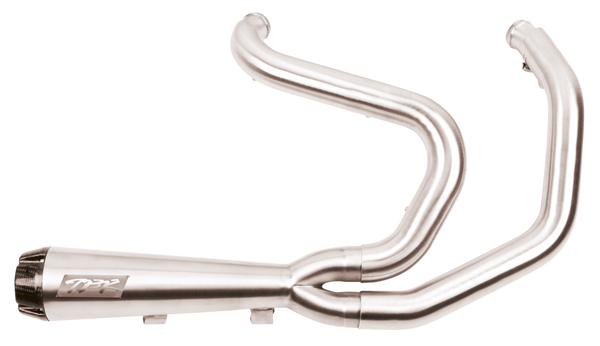 Two Brothers Racing Comp-S 2-Into-1 Exhaust Systems Fits All XL Sportster 2014-2022, Raw Finish, Carbon Fibre End Cap
