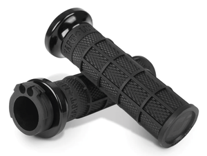 Odi Hart-Luck Lock-On Signature Full-Waffle Slip-On Grips, All Black, Pair