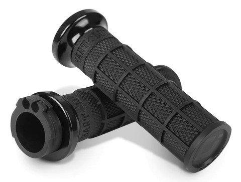 Odi Hart-Luck Lock-On Signature Full-Waffle Slip-On Grips, All Black, Pair