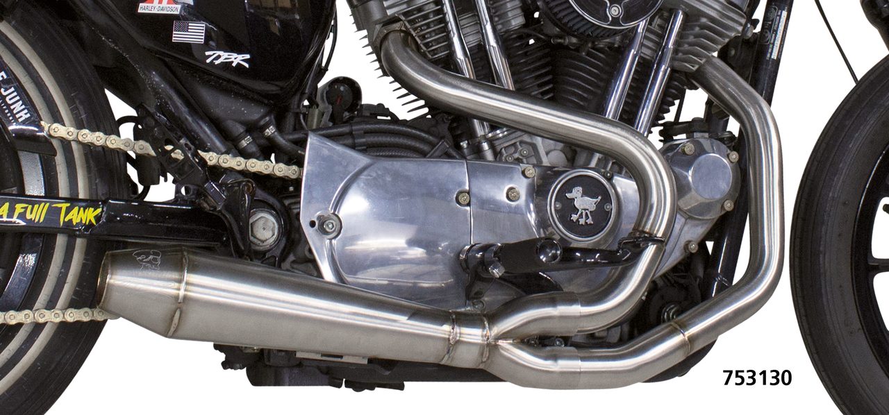 Two Brothers Racing Gen-II 2-Into-1 Exhaust Systems XL Sportster 2014-2022, Raw Finish