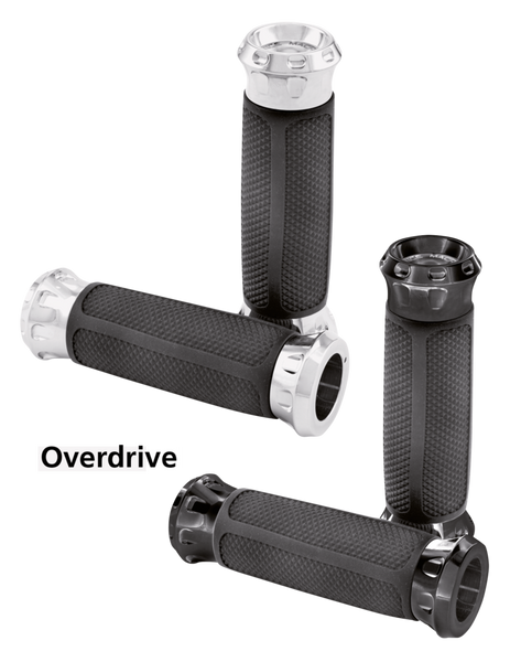 Performance Machine Grips Overdrive Grip Sets For Single/Dual Cable Applications, Chrome